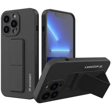 Husă Wozinsky Kickstand din Silicon pentru iPhone 12 6.1 inch -negru