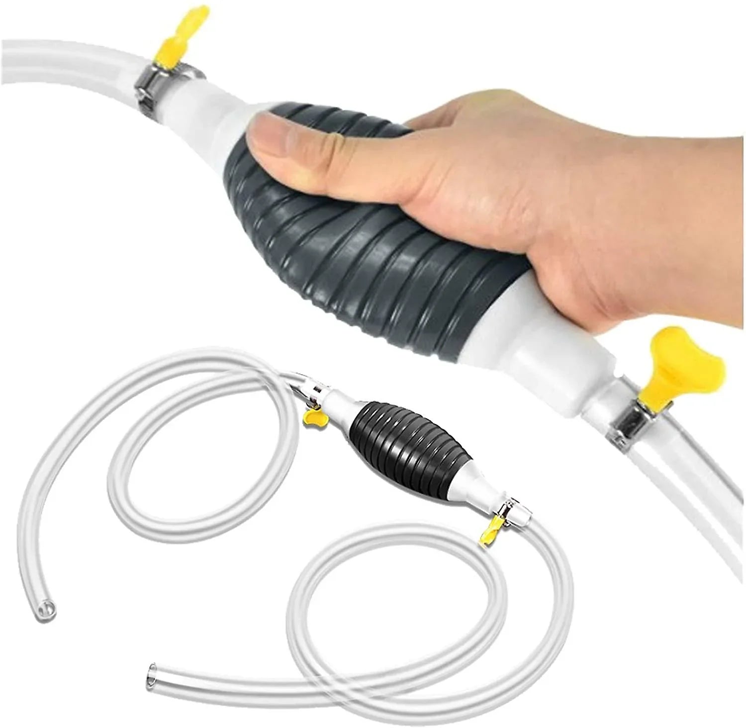 Ofertă 1+1 – Pompă manuală tip sifon pentru transfer lichide, cu furtun 2 m