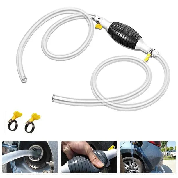 Ofertă 1+1 – Pompă manuală tip sifon pentru transfer lichide, cu furtun 2 m