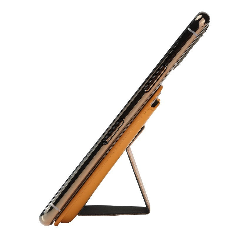 Accesoriu pentru telefon 3 in 1 Flippy, incarcator Wirelles Magsafe, portofel si suport, maro-2