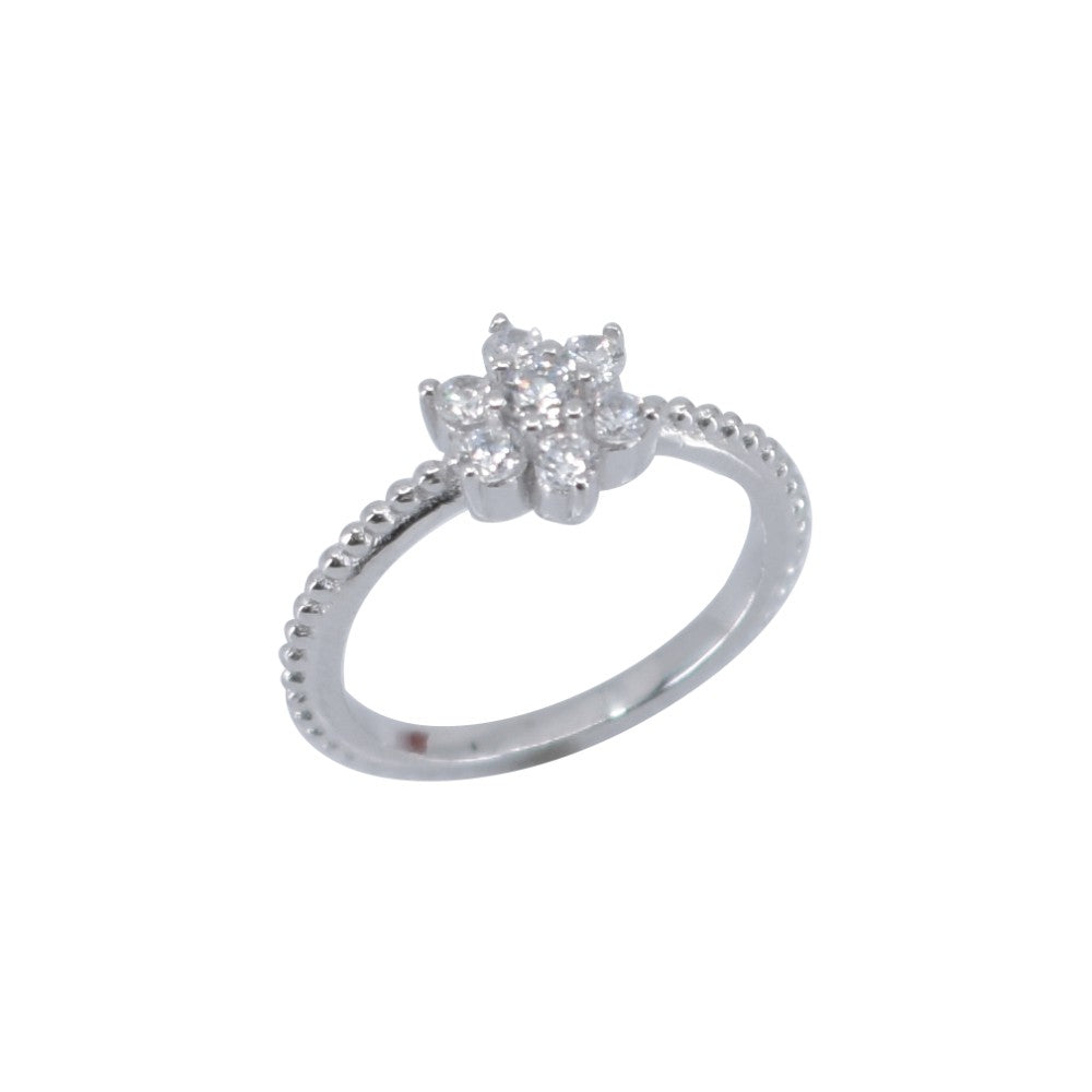 Inel Argint 925 Floare cu Zirconii, Marime 54-0