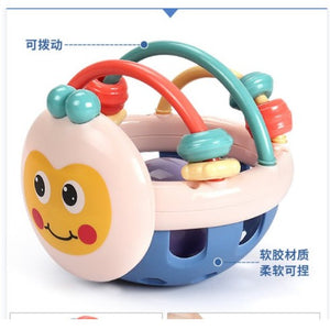 Jucarie Minge pentru Bebelusi, Flippy, pentru Dentitie, Interactiva, 0-12 Luni, Roz-Multicolor-0