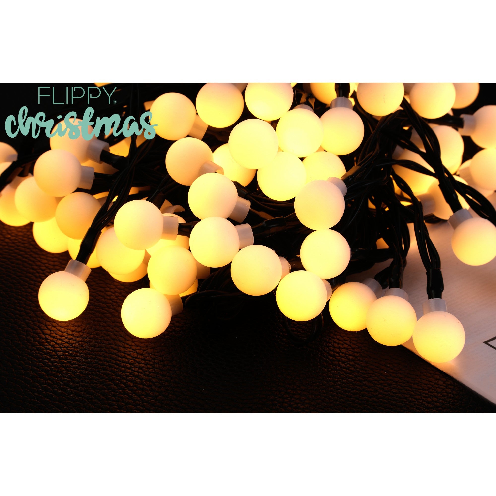 Instalatie Craciun, 12 metri, 100 de LED-uri cu ornament tip Bulb, 8 jocuri de lumini, alb cald, cu energie solara, liniar, interior/exterior, Flippy-7