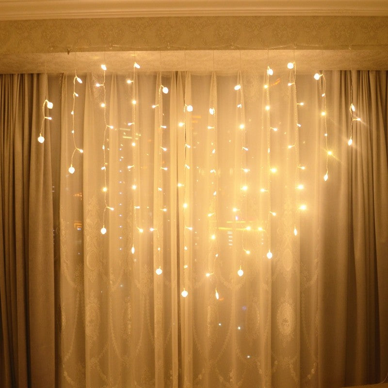 Instalatie Craciun, 2 x 1.5 m, 128 LED-uri, alb-cald, tip perdea, in forma de inima, telecomanda cu 8 functii, Flippy-4