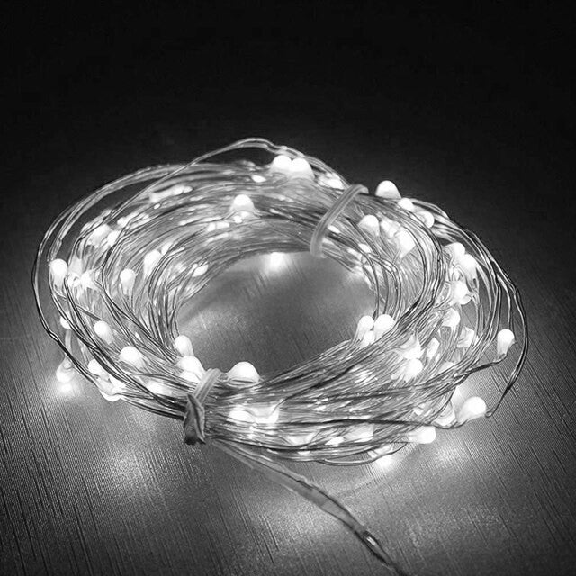 Instalatie Craciun, 20 metri, 200 LED-uri, cu Baterii si Telecomanda cu 8 functii, Alb rece, Flippy-4