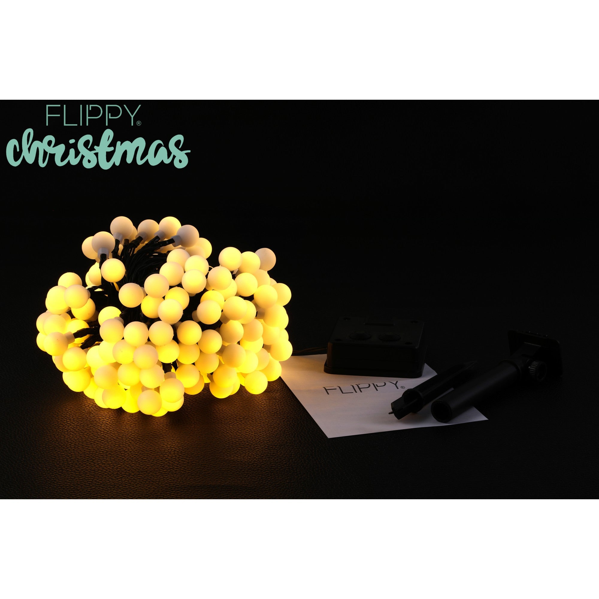 Instalatie Craciun, 22 metri, 200 de LED-uri cu ornament tip Bulb, 8 jocuri de lumini alb cald, cu energie solara, liniar, interior/exterior, Flippy-2