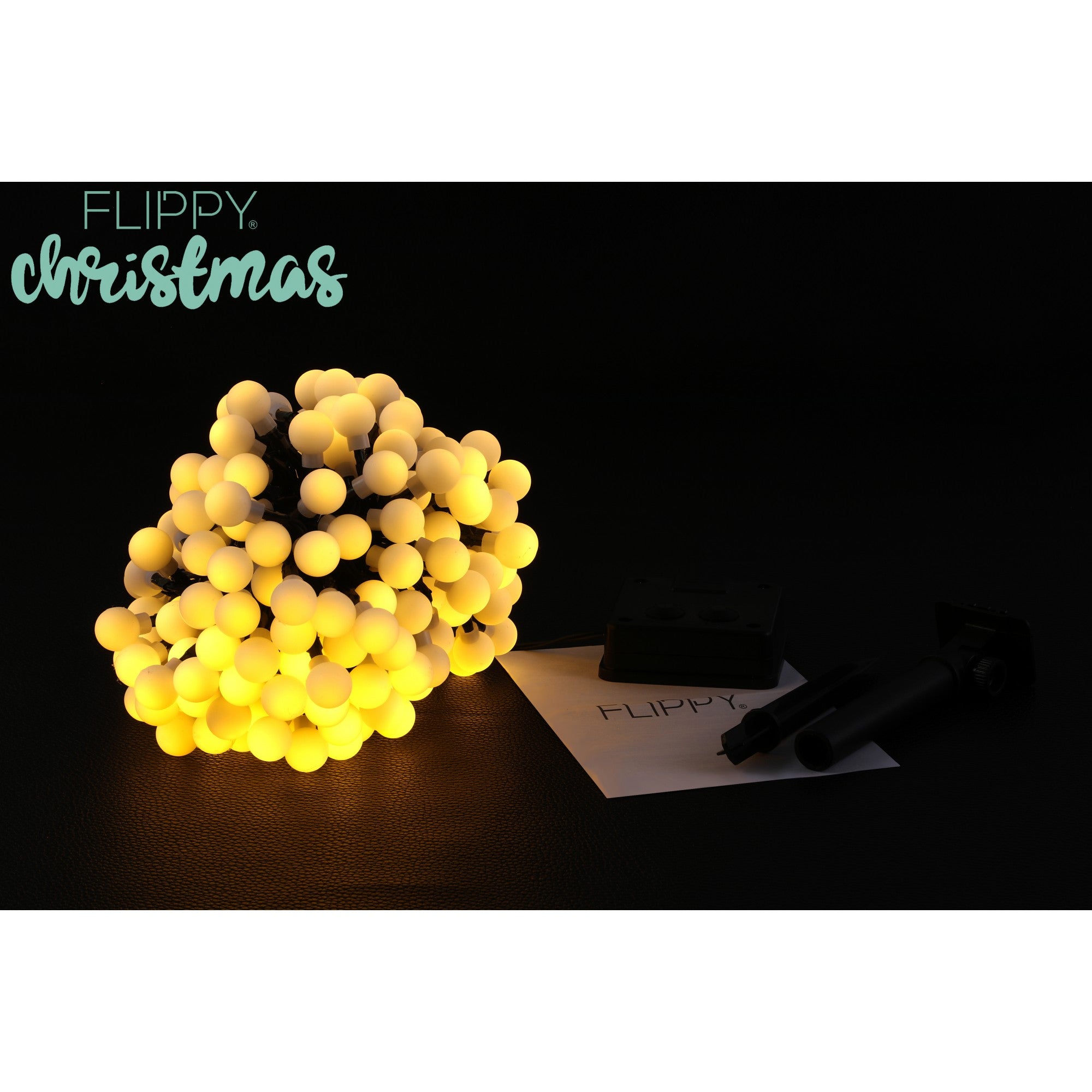 Instalatie Craciun, 22 metri, 200 de LED-uri cu ornament tip Bulb, 8 jocuri de lumini alb cald, cu energie solara, liniar, interior/exterior, Flippy-3