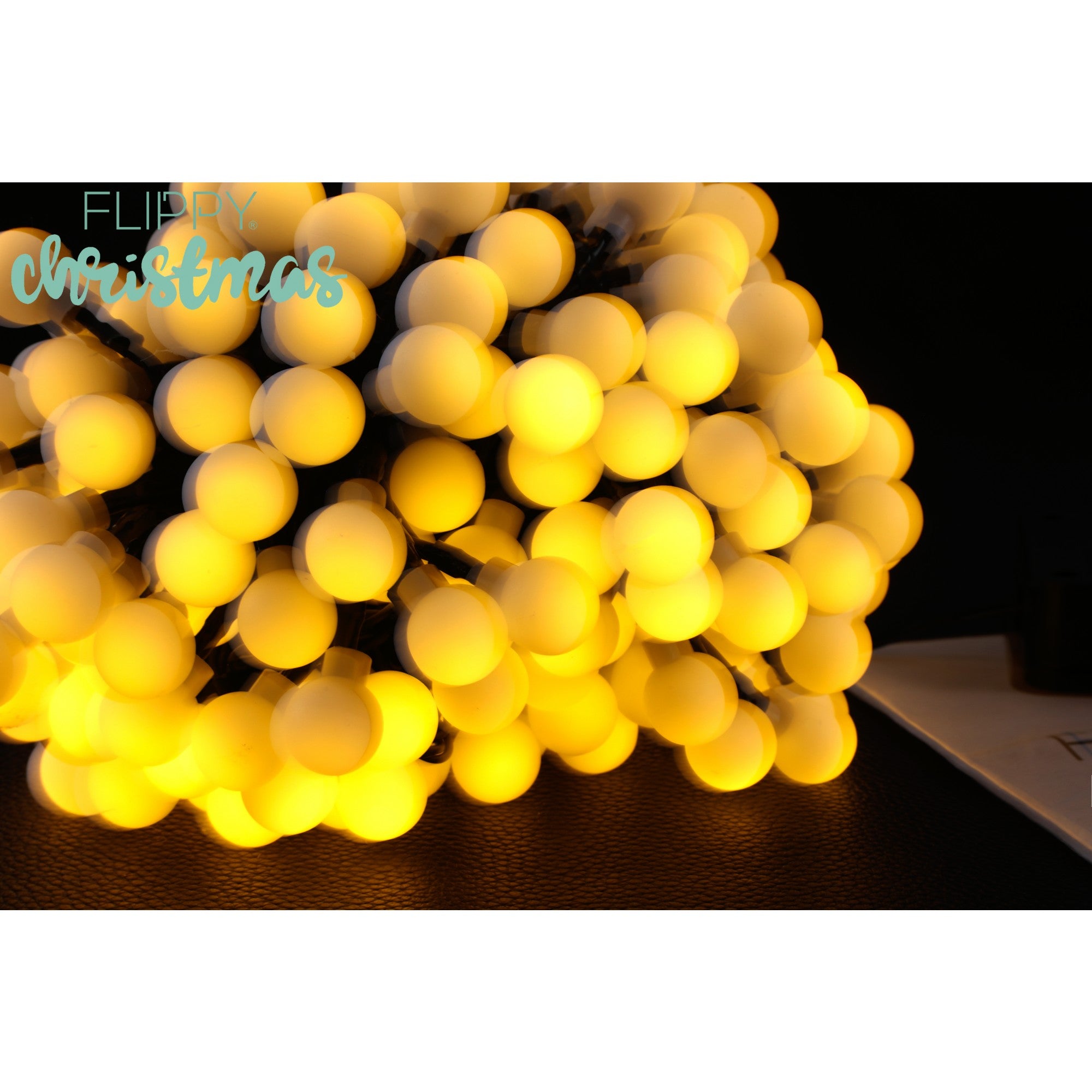 Instalatie Craciun, 22 metri, 200 de LED-uri cu ornament tip Bulb, 8 jocuri de lumini alb cald, cu energie solara, liniar, interior/exterior, Flippy-5
