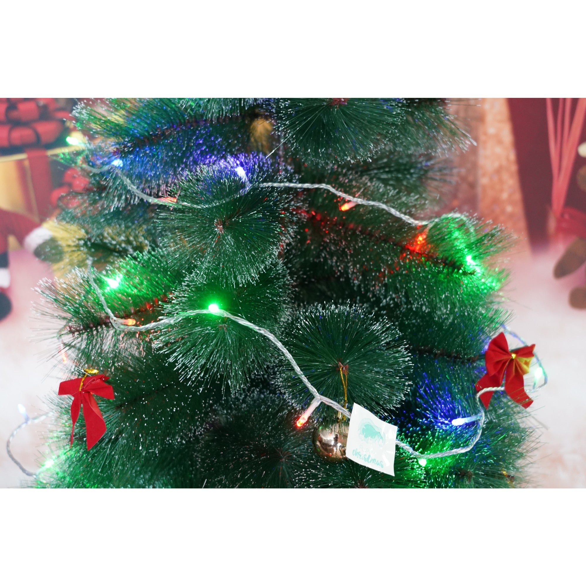 Instalatie Craciun, 30 m, 300 Led-uri ,Liniara, Rosu/Albastru/Rosu/Verde, Flash, Transformator, Interconectabila, Prelungitor 5 m inclus, Fir Verde, Flippy-3