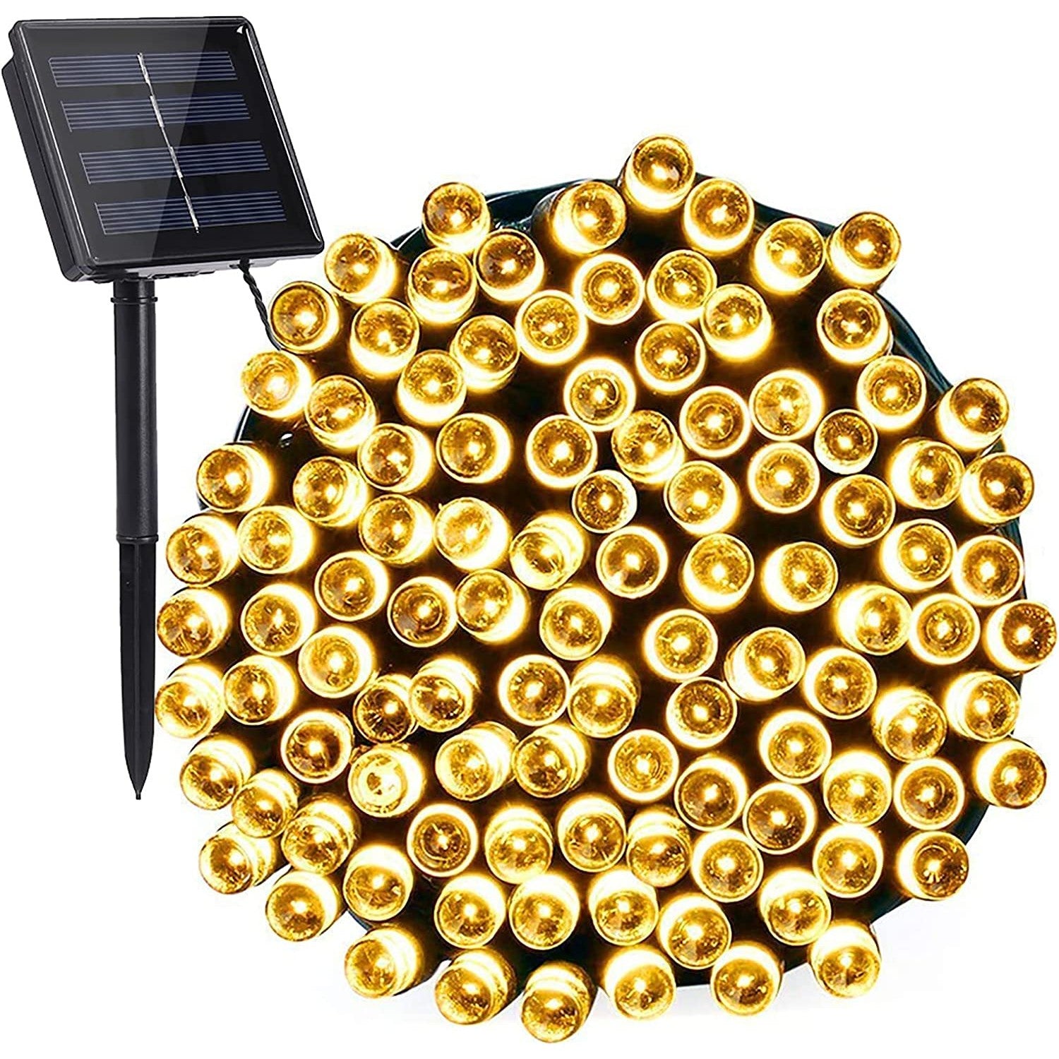 Instalatie Craciun, 32 metri, 300 de LED-uri, Alb Cald, cu energie solara, fir de cupru, liniar, interior/exterior, Flippy-0