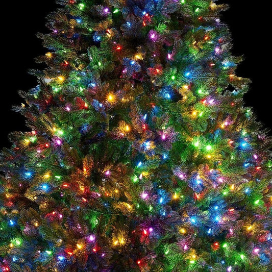 Instalatie Craciun, 45 m, 450 Led-uri ,Liniara, Rosu/Albastru/Rosu/Verde, Flash, Transformator, Interconectabila, Prelungitor 3 m inclus, Fir Verde, Flippy-1