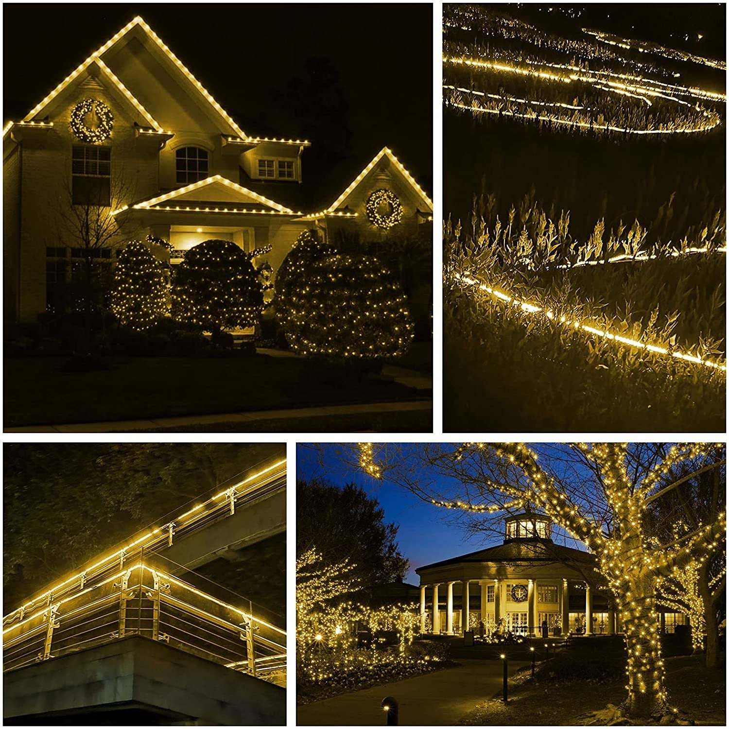 Instalatie Craciun, 72 m, 1728 Led-uri ,Furtun Luminos, Alb cald, 8 jocuri de lumini, Transformator, Sectionabila, 220 V, Flippy-1