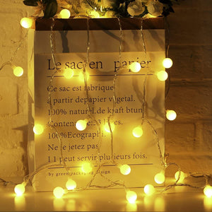 Instalatie Craciun, Flippy, 3.5 m, 30 de LED-uri, Model cu Bilute, Tip Liniara, cu Baterie, Interior/Exterior, Alb Cald-0