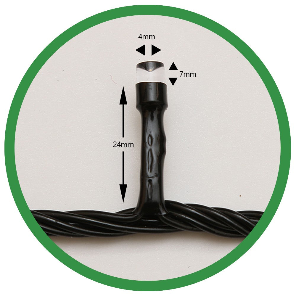 Instalatie de Craciun Flippy® Tip Liniara, Fir Negru, 24 m, 300 LED-uri, Interconectabila, Alb Cald-6