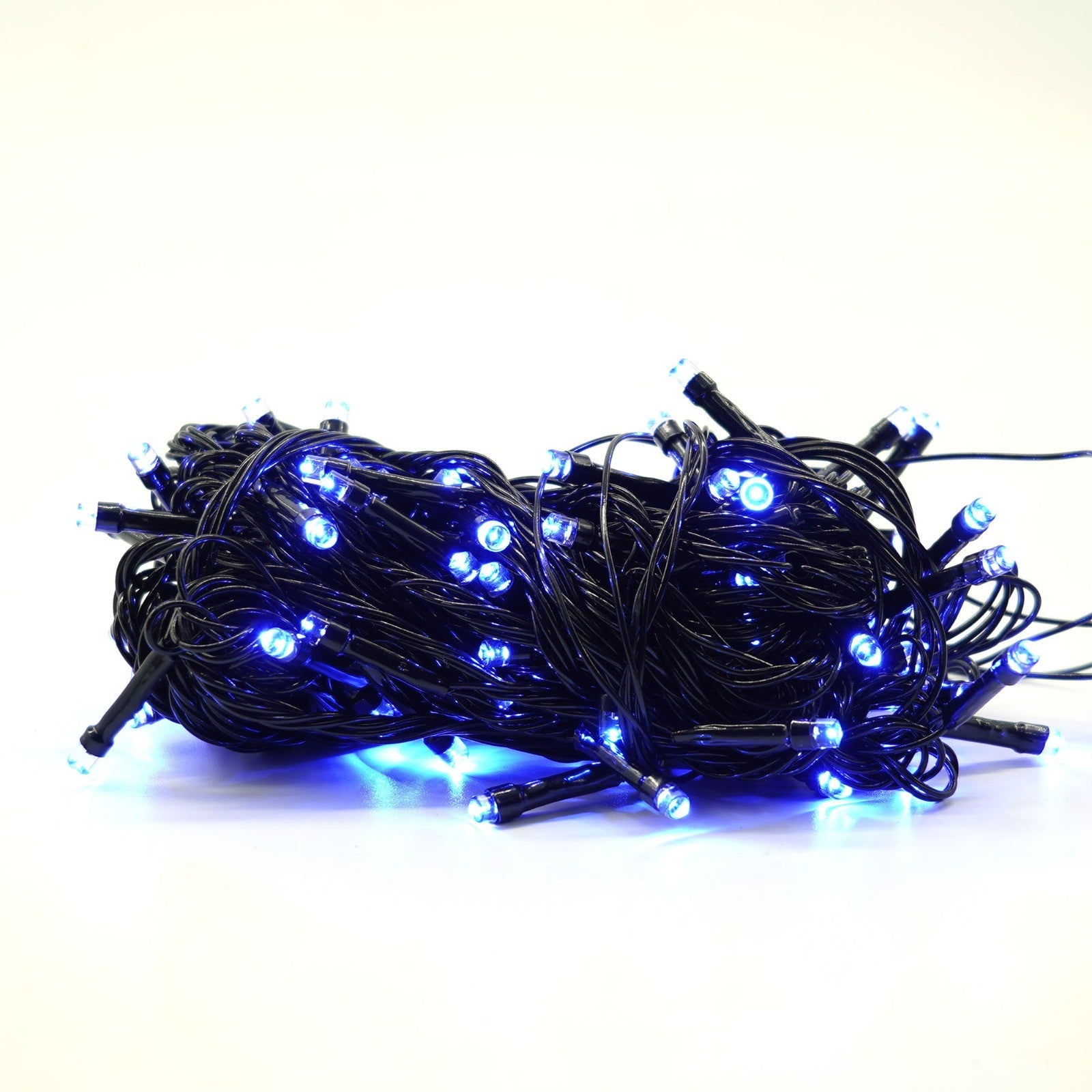 Instalatie de Craciun liniara Yoto, 10 m, din care 1 m cablu priza 220V, 100 LED, 8 jocuri de lumini, controler, fir negru, albastru-3