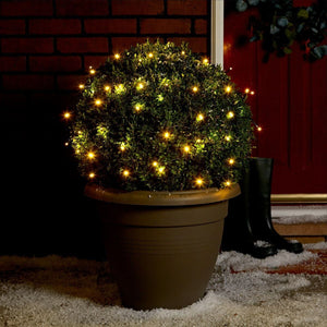Instalatie de Craciun liniara Yoto, 10 m, din care 1 m cablu priza 220V, 100 LED, 8 jocuri de lumini, controler, fir negru, alb cald-0