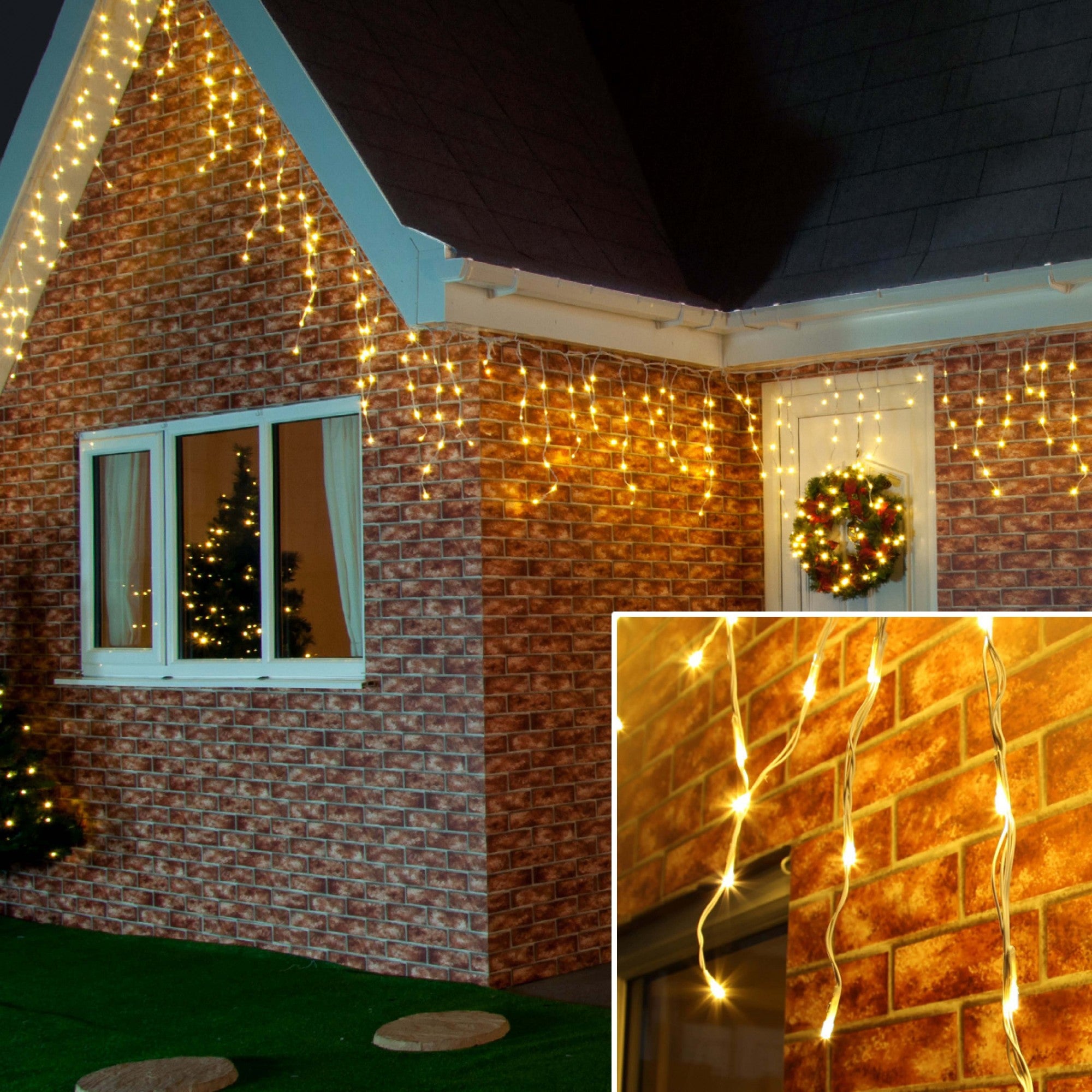 Instalatie de Craciun Premium Flippy® Tip Franjuri cu Flash 8 m 252 LED-uri Alb Cald 2096WW Interconectabila-1