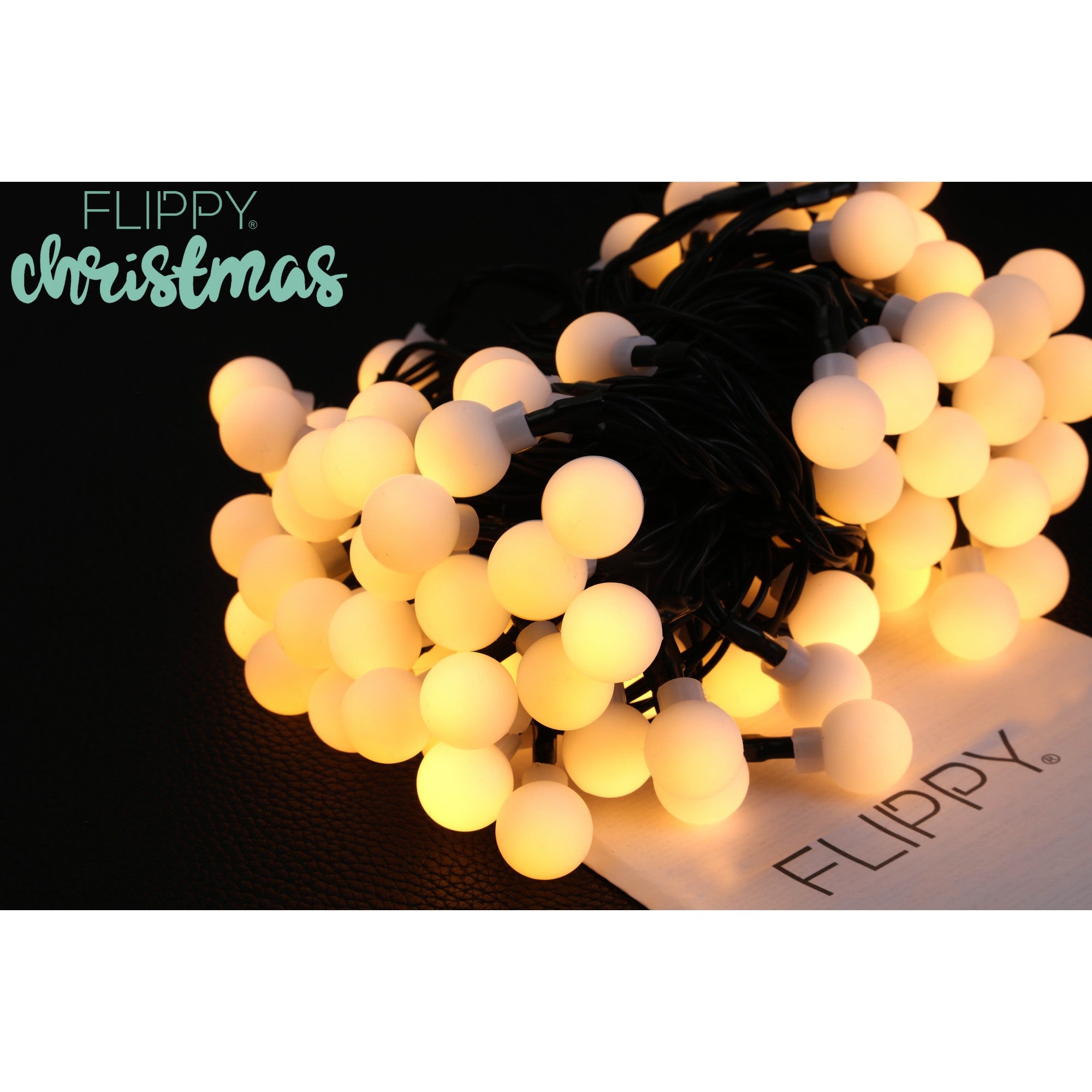 Instalatie luminoasa de Craciun cu LED, 100 LED-uri tip globulete, 12 metri lungime, 8 programe, 2 metri prelungitor, incarcare solara, alb cald, Flippy-5