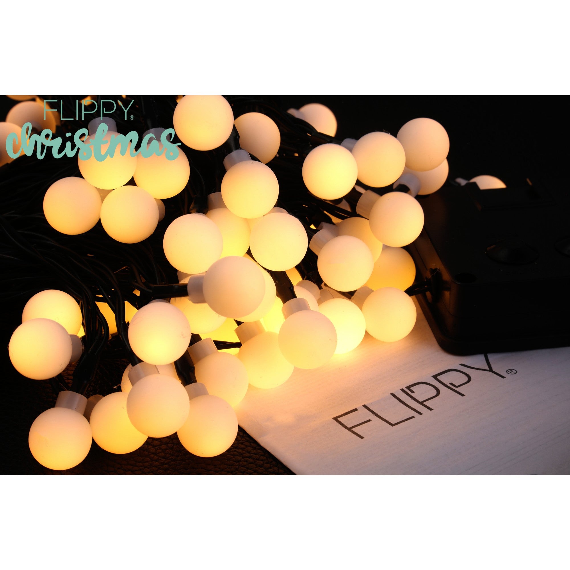 Instalatie luminoasa de Craciun cu LED, 100 LED-uri tip globulete, 12 metri lungime, 8 programe, 2 metri prelungitor, incarcare solara, alb cald, Flippy-6