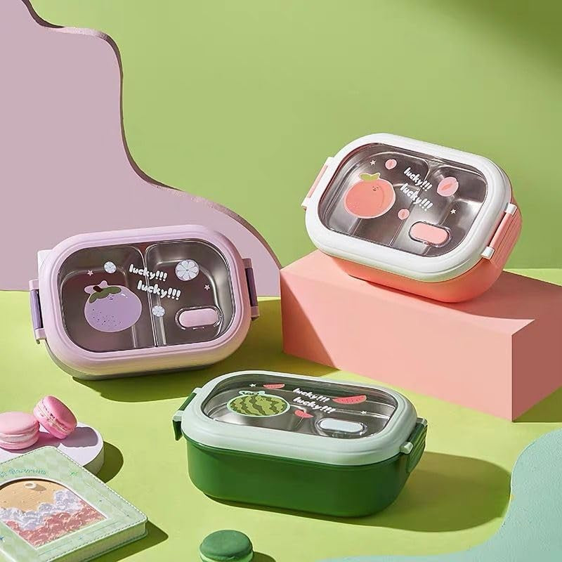 Cutie pentru Pranz sau Gustari, Flippy, cu Doua Compartimente, pentru Copii si Adulti, Etansare, PP, Perfect pentru Scoala si Birou, 1000 mL, 22.5x14.5x8 cm, Mov-1