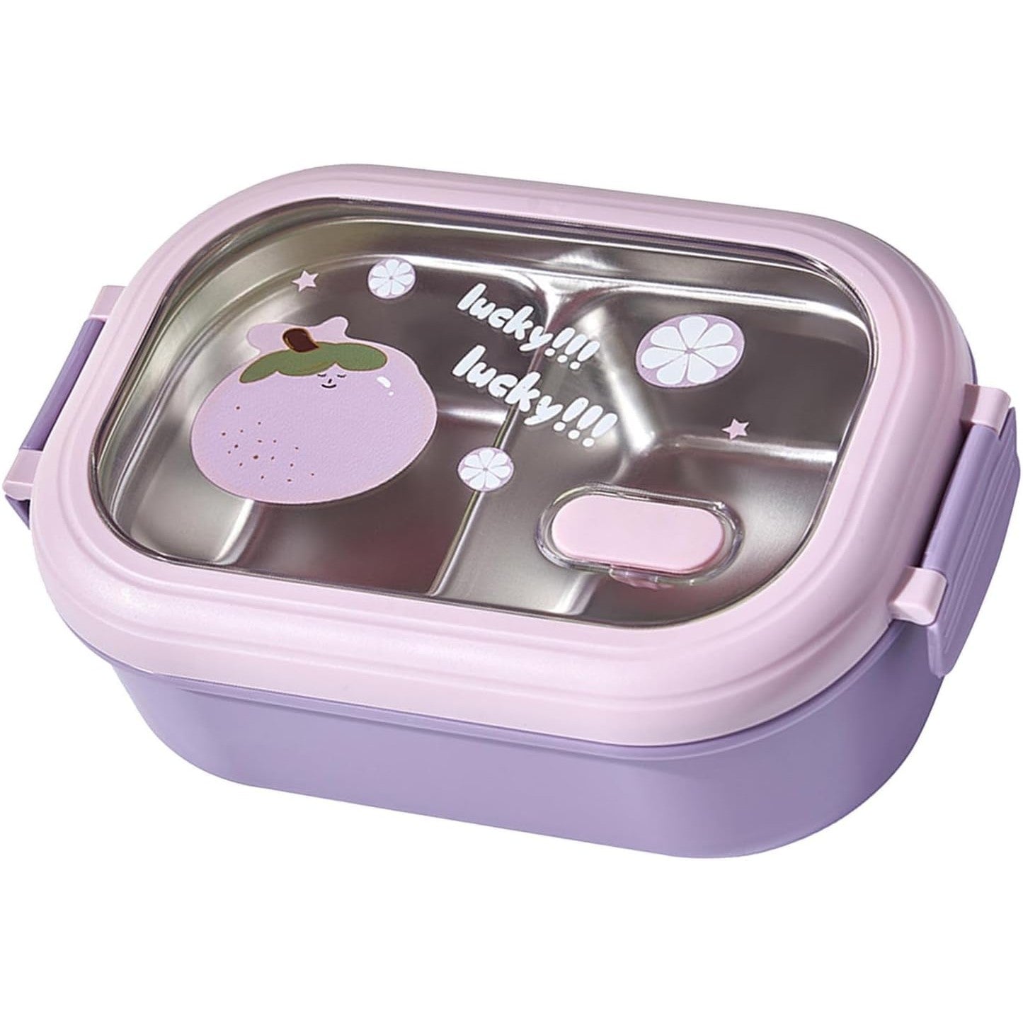 Cutie pentru Pranz sau Gustari, Flippy, cu Doua Compartimente, pentru Copii si Adulti, Etansare, PP, Perfect pentru Scoala si Birou, 1000 mL, 22.5x14.5x8 cm, Mov-4