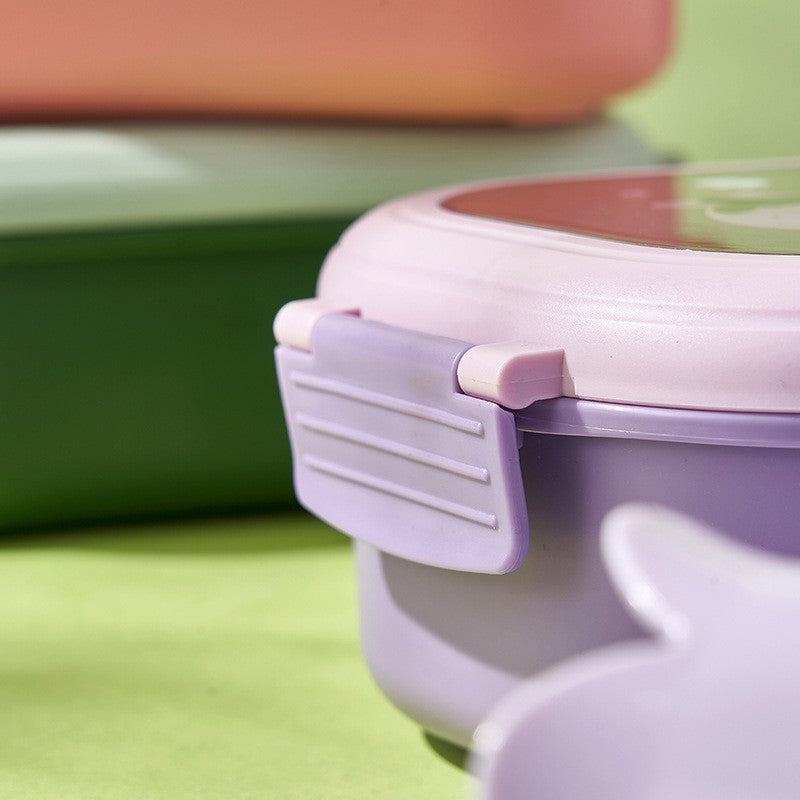 Cutie pentru Pranz sau Gustari, Flippy, cu Doua Compartimente, pentru Copii si Adulti, Etansare, PP, Perfect pentru Scoala si Birou, 1000 mL, 22.5x14.5x8 cm, Mov-7