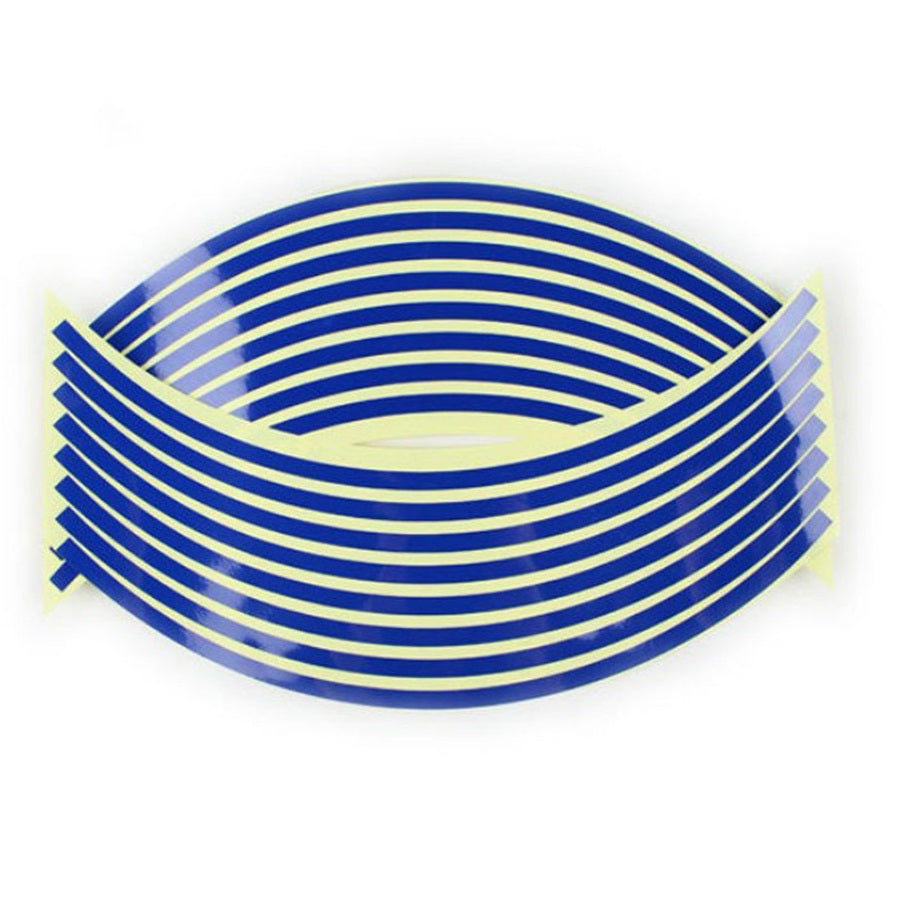 Set 16 inele din autocolant pentru jante culoare Albastru Lucios-1