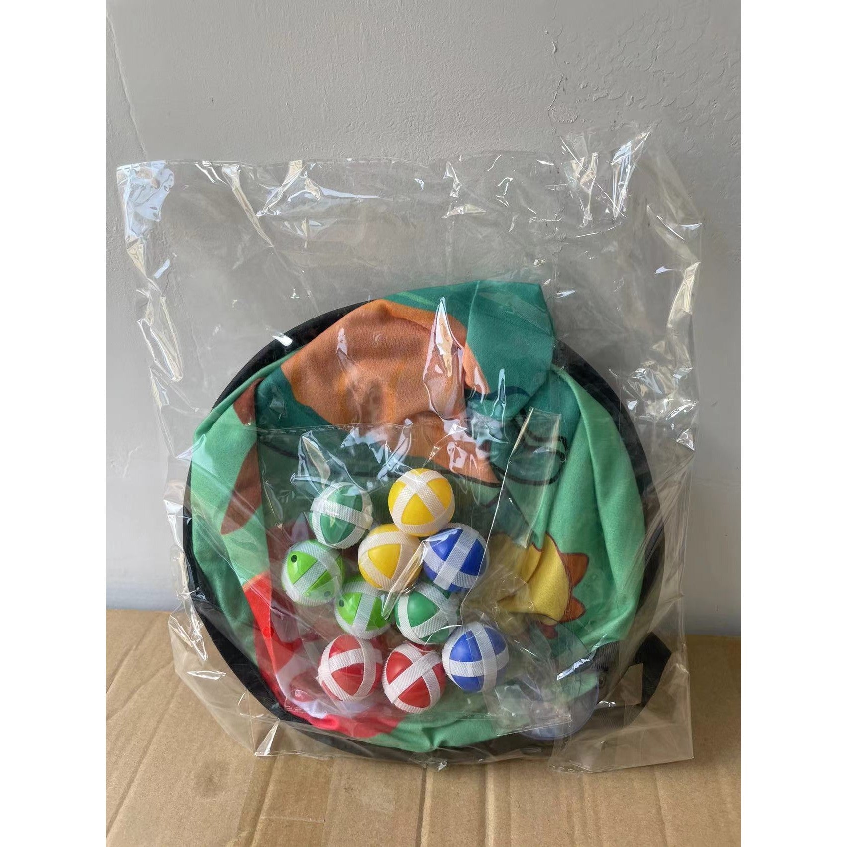 Joc Darts Flippy pentru Copii, Placa Pliabila 70 cm, 8 Mingii Velcro/Scai Simple, 2 Mingii Luminoase, Model Dinozaur Park, Verde-7