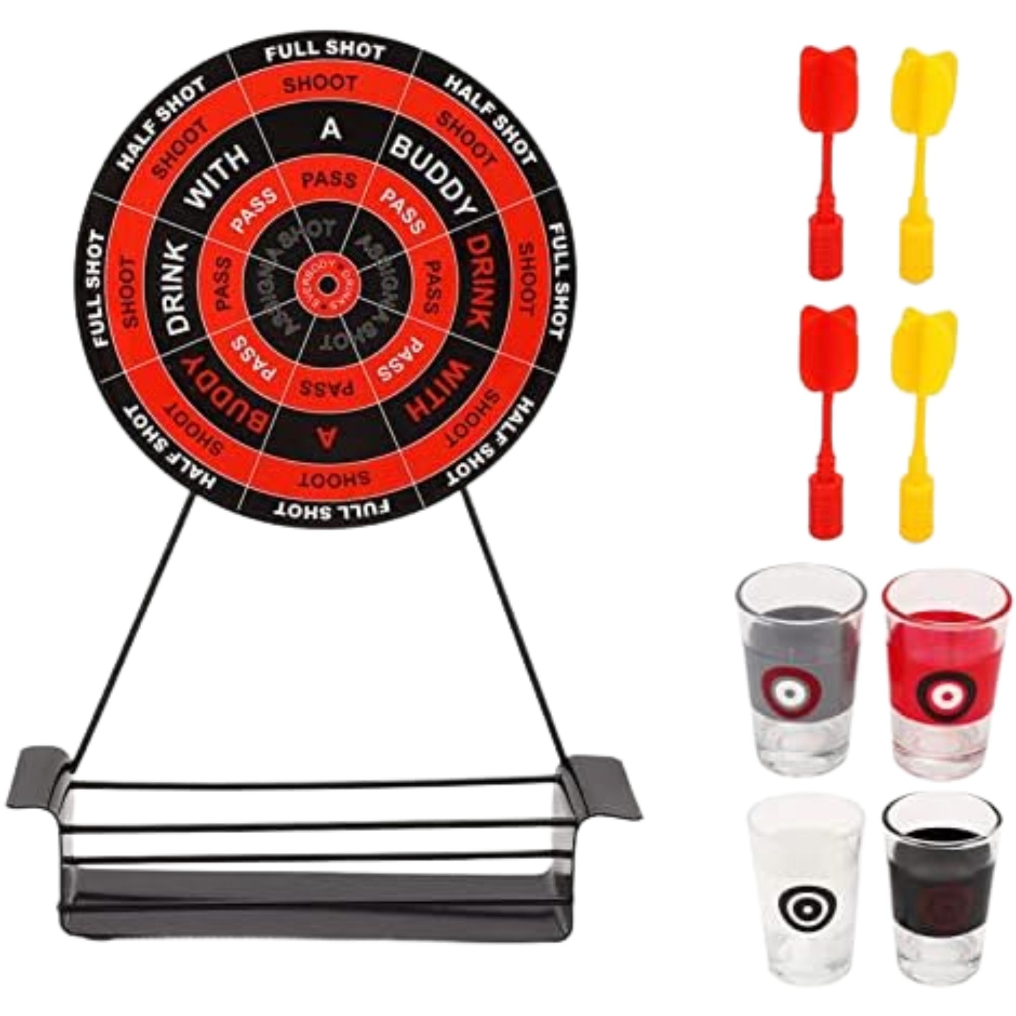 Joc de Baut Darts Flippy, 4 Sageti si Pahare de Shot Incluse, pentru petreceri si timp liber, 30 x 20 x 6.5 cm, multicolor-0