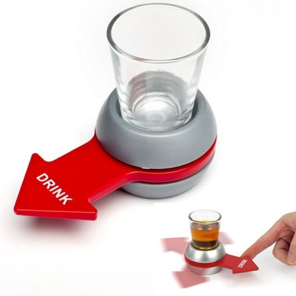 Joc de baut Drink Spin Flippy, 10.3 x 11.5 cm, Pahar de Shot din Sticla, gri-5