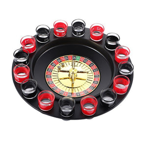 Joc de Baut Ruleta Flippy, cu 16 Pahare de Shot din Sticla , 30 x 30 x 5.5 cm, model 2, Rosu/Negru-0