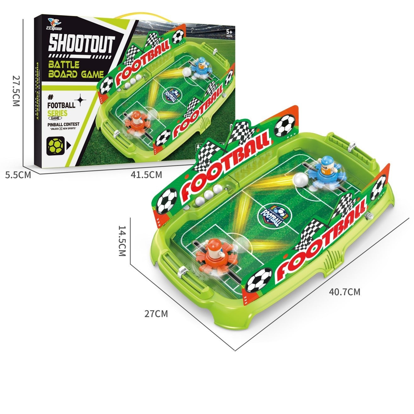 Joc de Masa Interactiv de Fotbal pentru Copii, Flippy, 4 Mingi, Tabela Scor, 40.7x27x14.5 cm, Multicolor-2