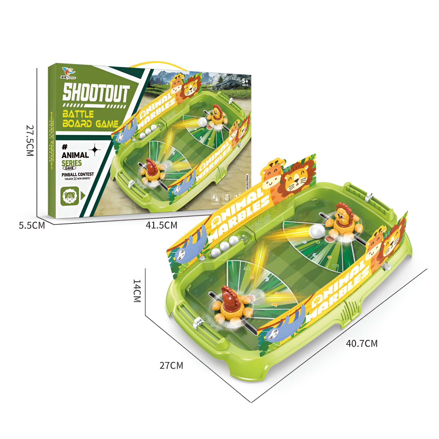 Joc de Masa Interactiv Lion Battle pentru Copii, Flippy, 4 Mingi, Tabela Scor, 40.7x27x14 cm, Verde-1