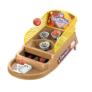 Joc de Masa Mini Baschet Interactiv pentru Copii, Flippy, 4 Cosuri, 3 Mingi Incluse, 23.5x11.5x14 cm, Maro-0