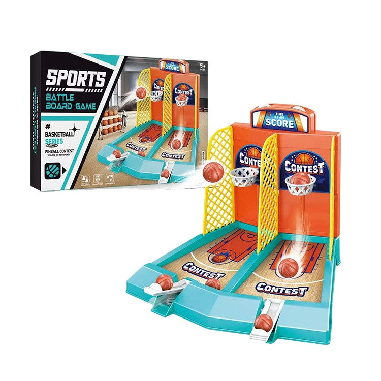 Joc de Masa Mini Baschet Interactiv pentru Copii, Flippy, pentru 2 Jucatori, 6 Mingi Incluse, 22x16.5x18.2 cm, Multicolor-1