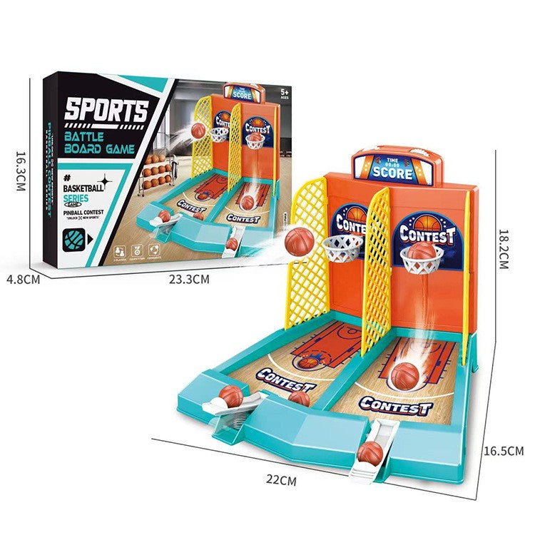 Joc de Masa Mini Baschet Interactiv pentru Copii, Flippy, pentru 2 Jucatori, 6 Mingi Incluse, 22x16.5x18.2 cm, Multicolor-3