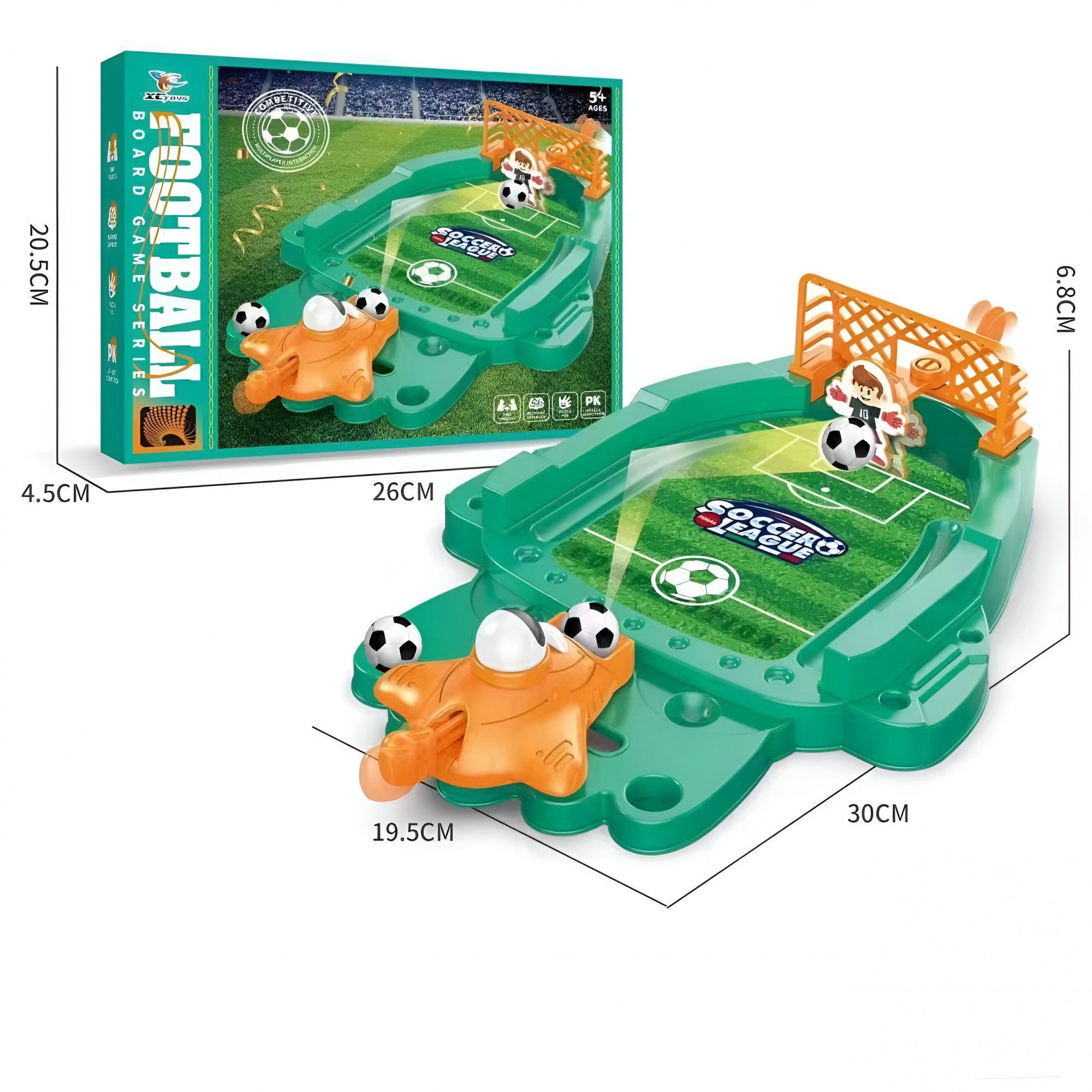 Joc de Masa Mini Fotbal Interactiv pentru Copii, Flippy, Board Game, Mingi si Figurine Incluse, 30x19.5x6.8 cm, Multicolor-3