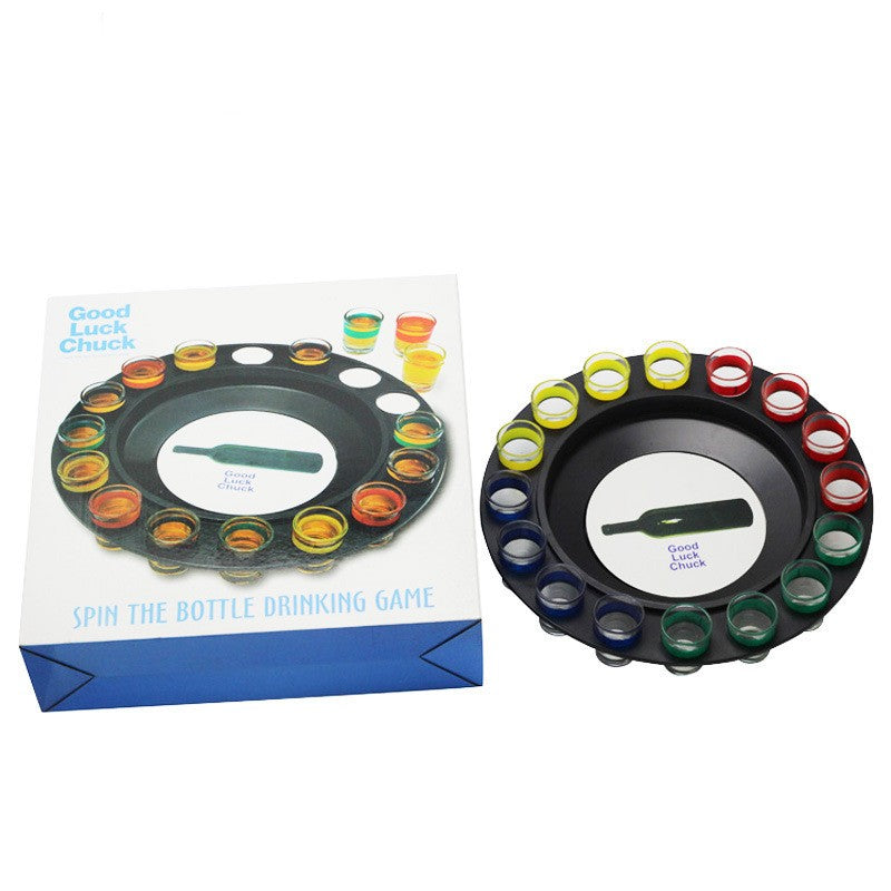 Joc de Societate "Adevar sau Provocare" Flippy, Ruleta cu 16 pahare de Shot din Sticla, pentru Petreceri, Distractie, Cadouri, Multicolor-3