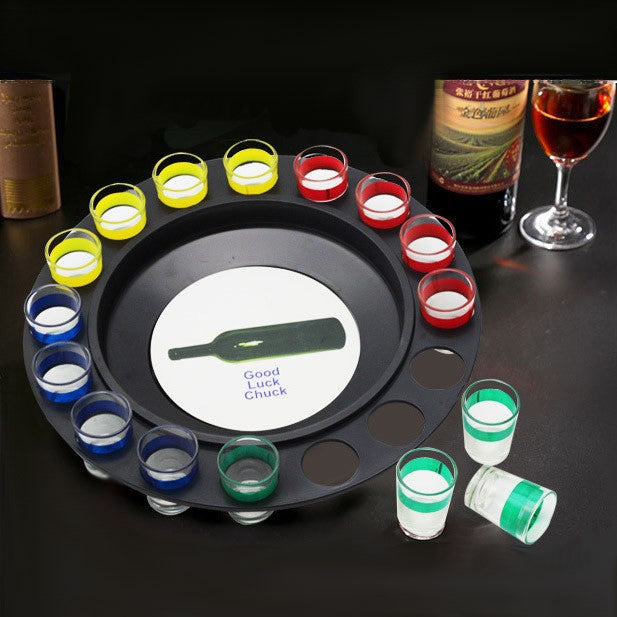 Joc de Societate "Adevar sau Provocare" Flippy, Ruleta cu 16 pahare de Shot din Sticla, pentru Petreceri, Distractie, Cadouri, Multicolor-4