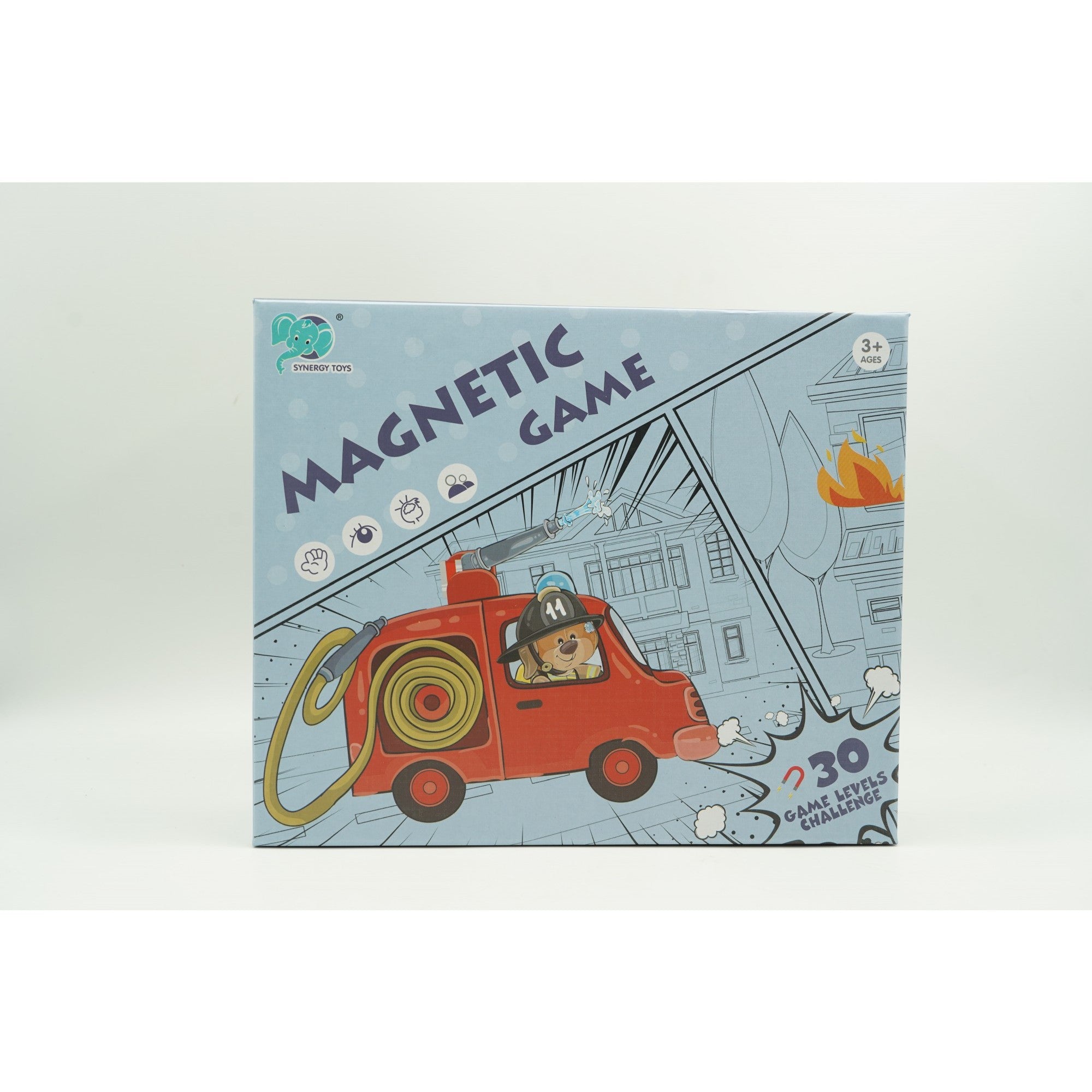 Joc educativ magnetic de interconectare, micul pompier, 15 nivele, 9 carti, pentru copii, +3 ani, multicolor-5