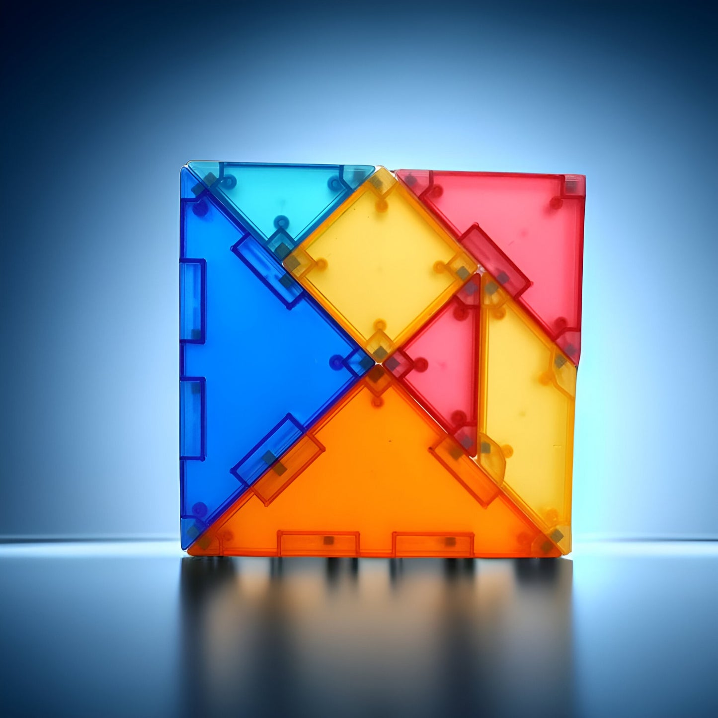 Joc Magnetic Tangram, Flippy, 7 Piese Magnetice, Forme Geometrice, 3 Ani, EVA, ABS, Magnet, 10.5 x 10.5 x 2.2 cm, Multicolor-8