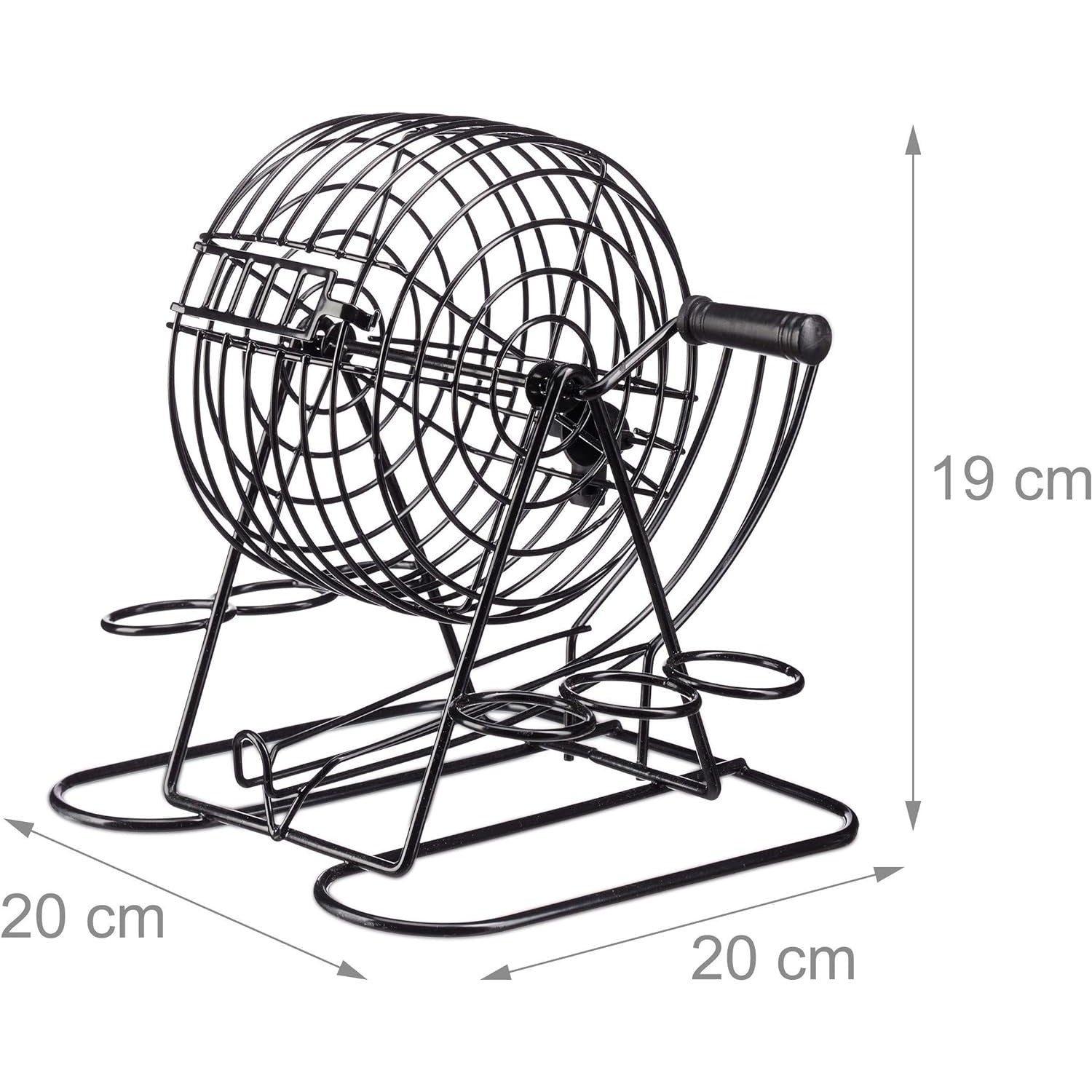 Joc Mini Loterie Flippy, Bingo, cu Pahare de Shot din Sticla, 20 x 20 x 19 cm, 48 Bile, Negru-3