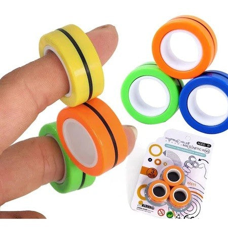 Jucarie antistres Flippy, inele magnetice, 3 piese, Multicolor-2