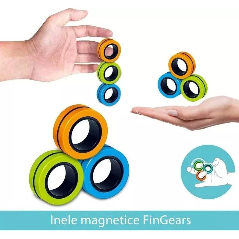 Jucarie antistres Flippy, inele magnetice, 3 piese, Multicolor-3