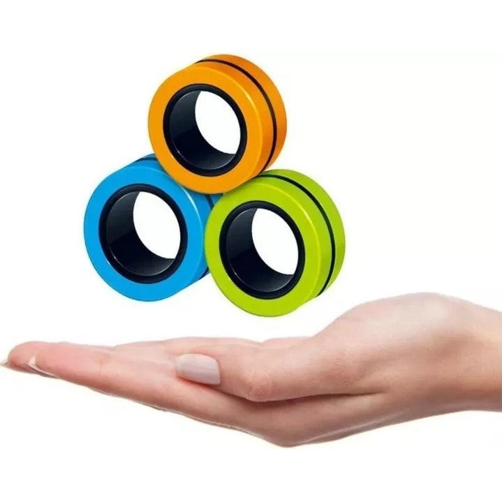 Jucarie antistres Flippy, inele magnetice, 3 piese, Multicolor-4
