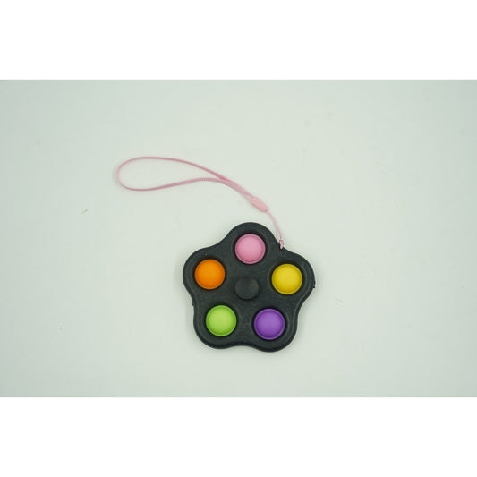 Jucarie antistres simple dimple fidget toy spinner cu 5 buline, Multicolor/Negru-1