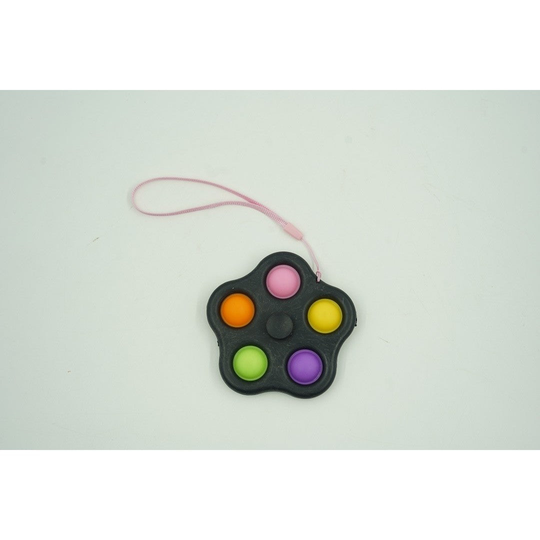 Jucarie antistres simple dimple fidget toy spinner cu 5 buline, Multicolor/Negru-1