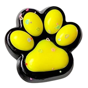 Jucarie Antistres Squishy, Flippy, cu Revenire Lenta, Model Labuta de Pisica, 6.8x6.2 cm, 55g, Ambalaj Transparent, Galben-0