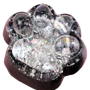 Jucarie Antistres Squishy, Flippy, cu Revenire Lenta, Model Labuta de Pisica cu Sclipici, 6.5x6 cm, 60g, Ambalaj Transparent, Alb-Negru-0