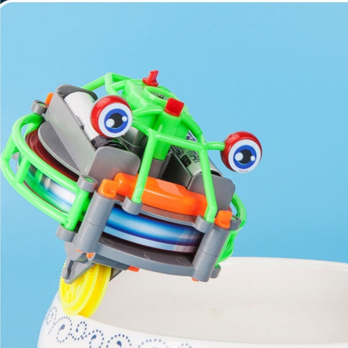 Jucarie circuit pentru copii, Flippy, Broscuta pe monociclu, Verde-3